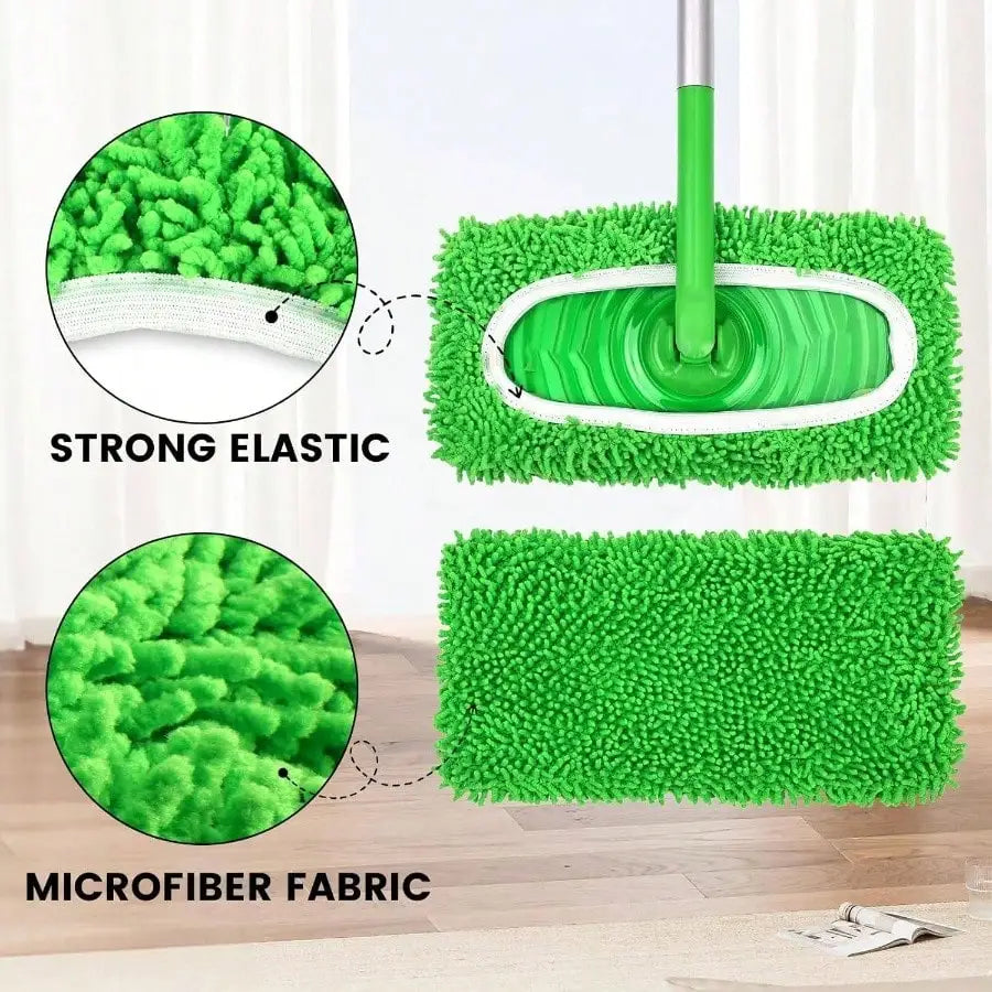 6Pcs Washable Microfiber Flat Mop Pads - Replacement Cloths for Wet Mopping, Fits Hardwood and Tile Floors