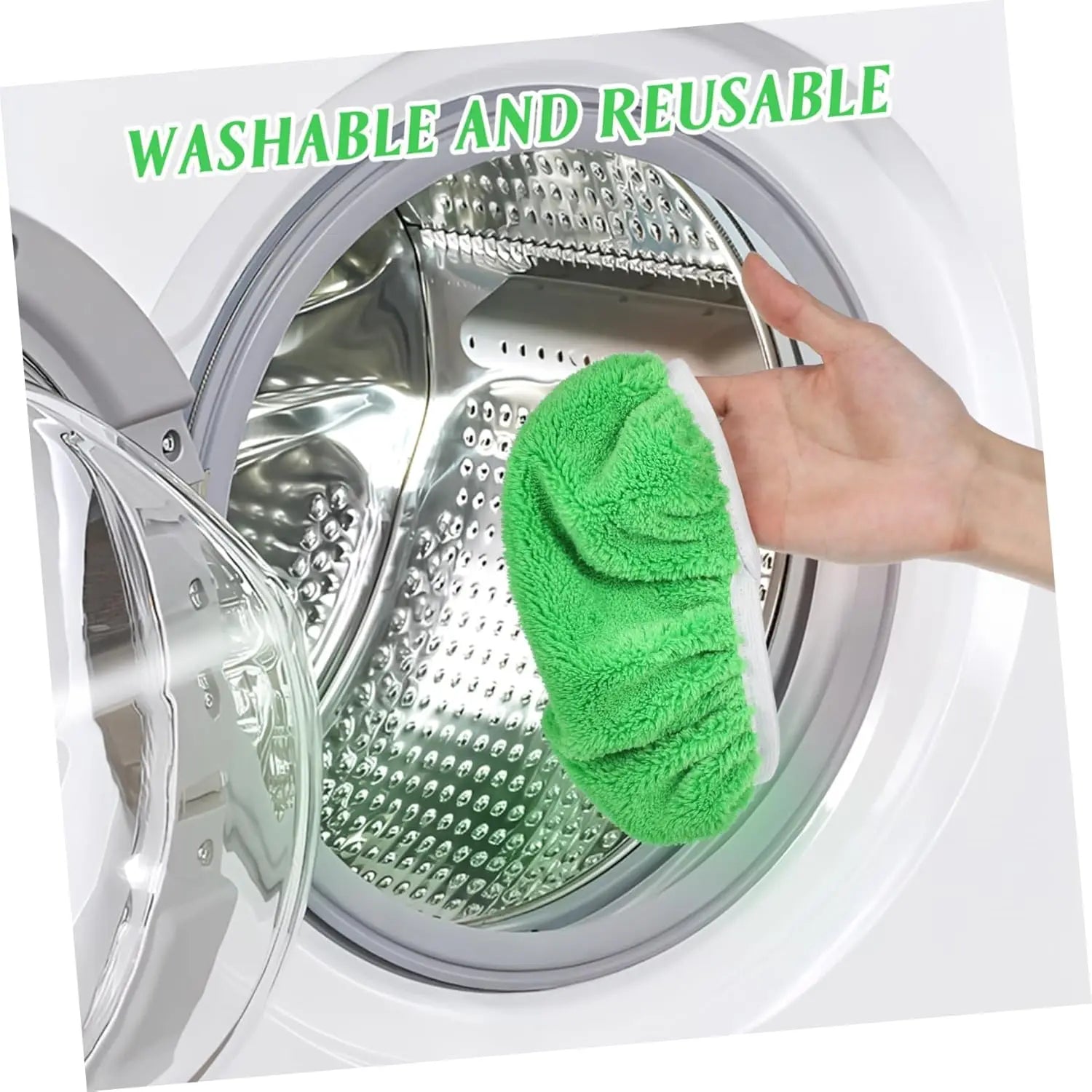 6Pcs Washable Microfiber Flat Mop Pads - Replacement Cloths for Wet Mopping, Fits Hardwood and Tile Floors