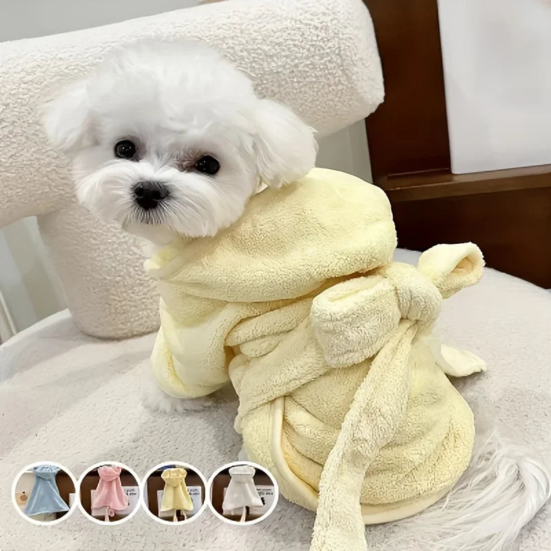 Soft Pet Bathrobe Absorbent Pet Quick Drying Bath Towel Full Body Wrap Dogs Cats