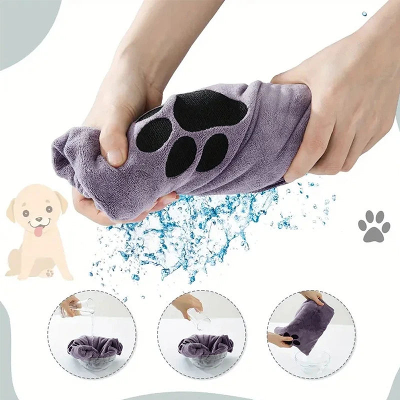 35*75cm/50*100cm Microfiber Pet Bath Towel Embroidered Super Soft Absorbent