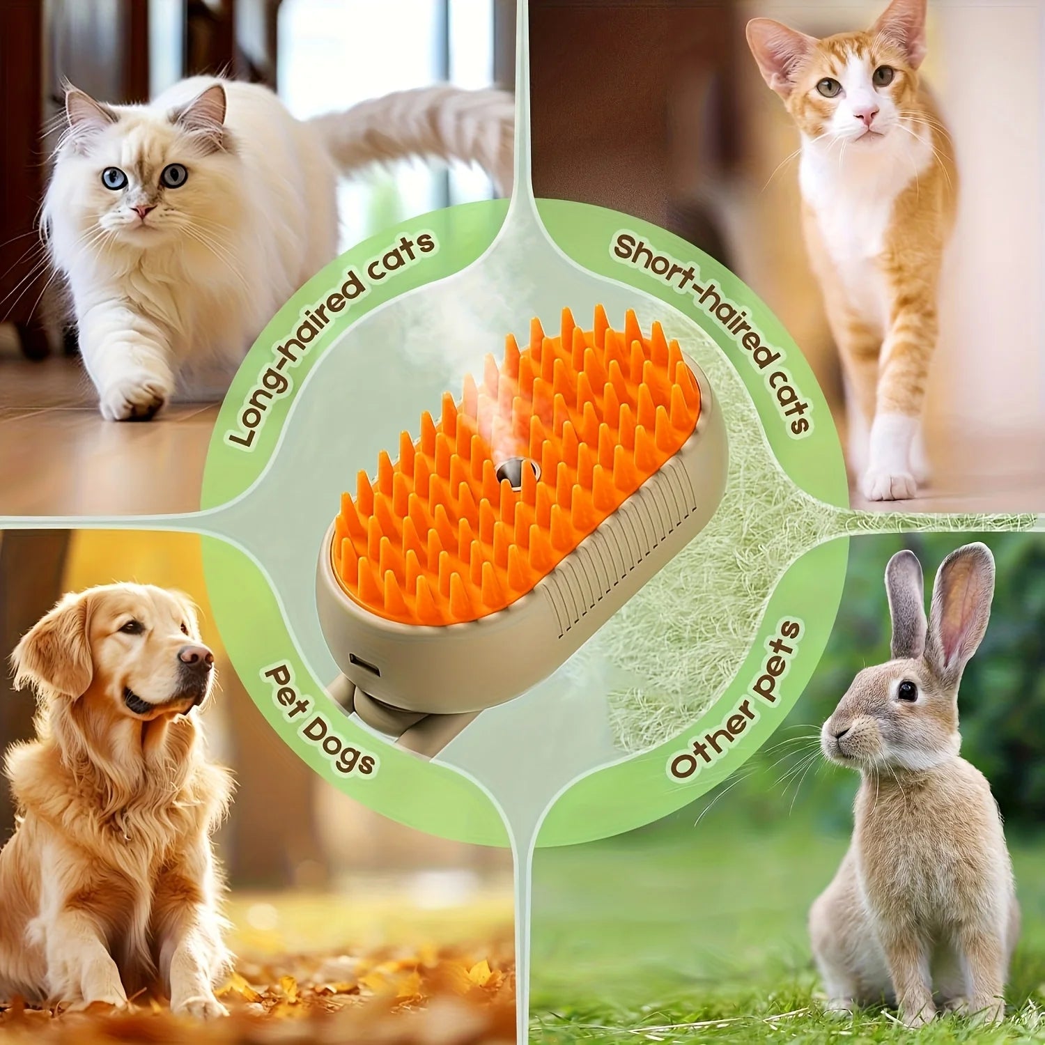 3-in-1 Self-Cleaning Pet Grooming Brush - Steam Spray Shedding Control for Cats Dogs (2026 New) | 24-hour Shipping