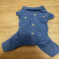 Dog Clothes Autumn Winter Four Legged Denim Pants Thickened Lapel Denim Coat Small and Medium-sized Pet Clothing