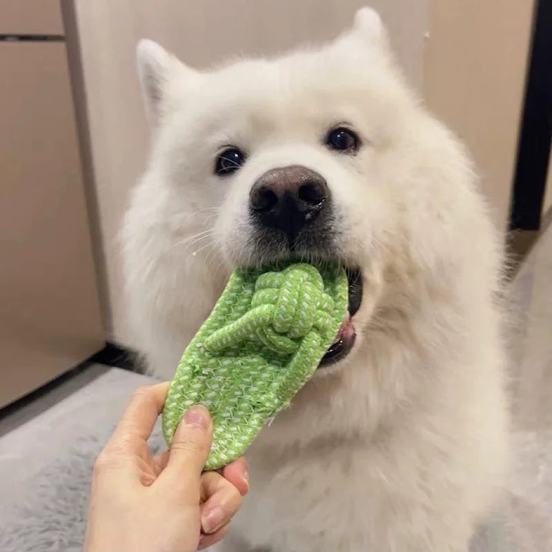 Pet Cotton Rope Slipper Knot Toy For Small Dogs