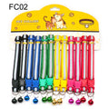 12Pcs Wholesale Mix Color Anti-Lost Dog Collars Pet Cat Puppy Buckle Collar with Bell 6 Colors Footprint
