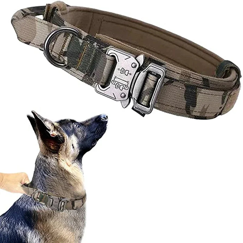 Durable Tactical Dog Collar Leash Set Adjustable Military Pet Collar Leash Medium Large Dog German Shepherd Training Accessories