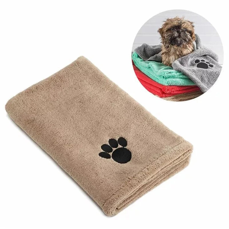 35*75cm/50*100cm Microfiber Pet Bath Towel Embroidered Super Soft Absorbent