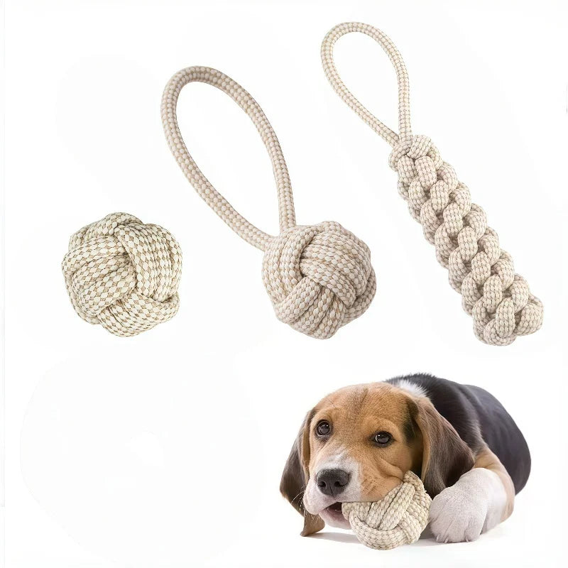 Knotted Dog Rope 3 Pack Dog Rope Knot Toys for Small Medium Large Dogs, Interactive Che ...