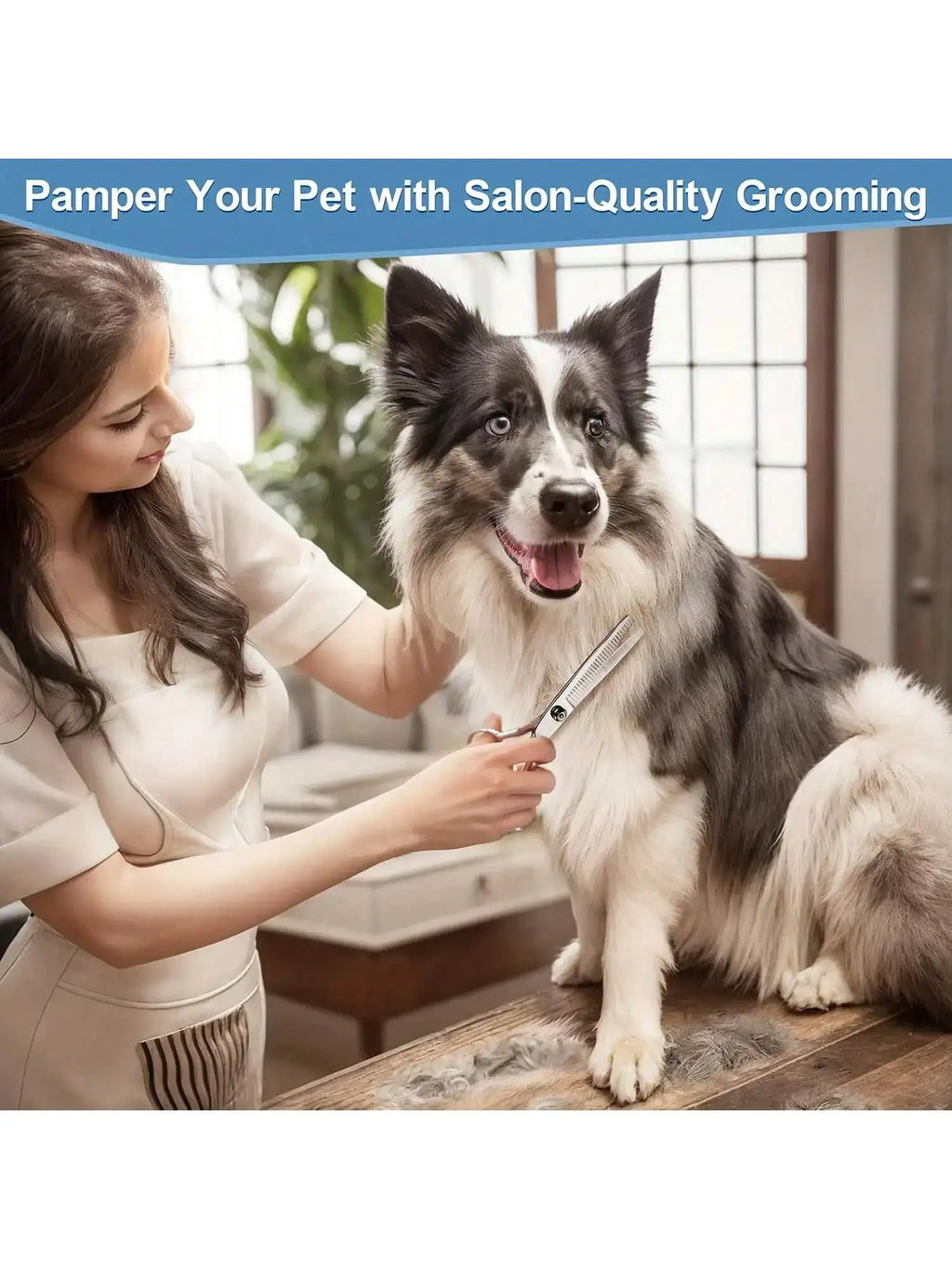 5-piece Professional Pet Beauty Scissors Set - Essential for Pets, Furniture Only, Black Storage Box