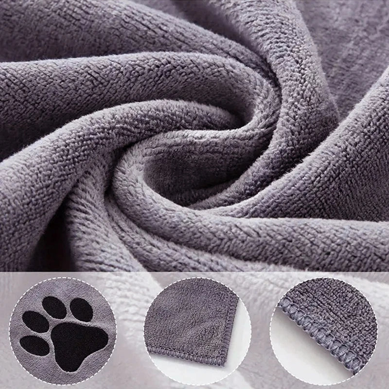 35*75cm/50*100cm Microfiber Pet Bath Towel Embroidered Super Soft Absorbent
