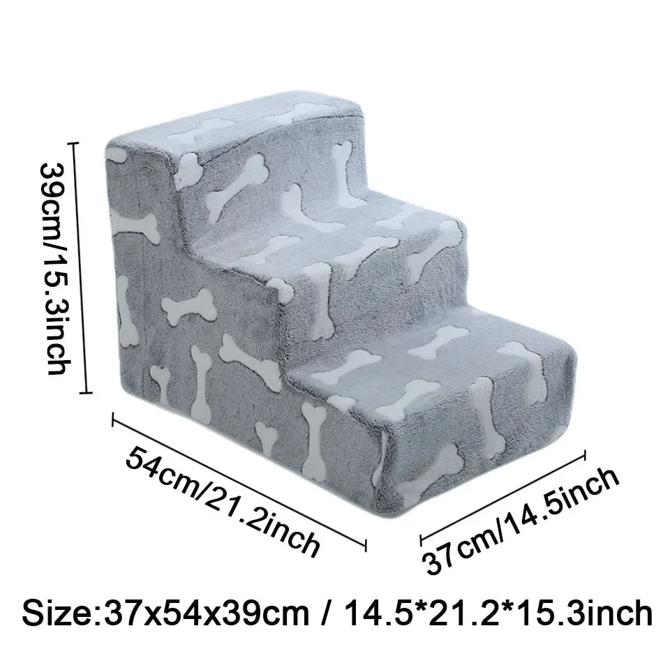 Ladder Dogs Pets Bone Shape Puppy Stairs Beside The Sofa Bed Ramp for Dogs Protecting Pet Joint Safety Stairs for Elderly Dogs