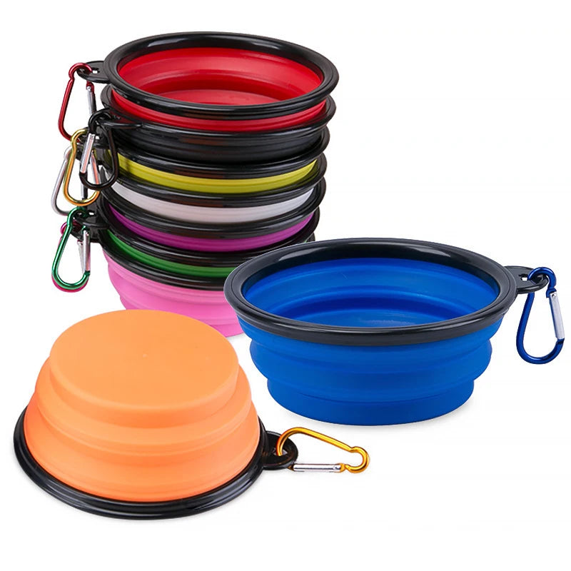 Collapsible Dog Pet Folding Silicone Bowl Outdoor Travel Portable