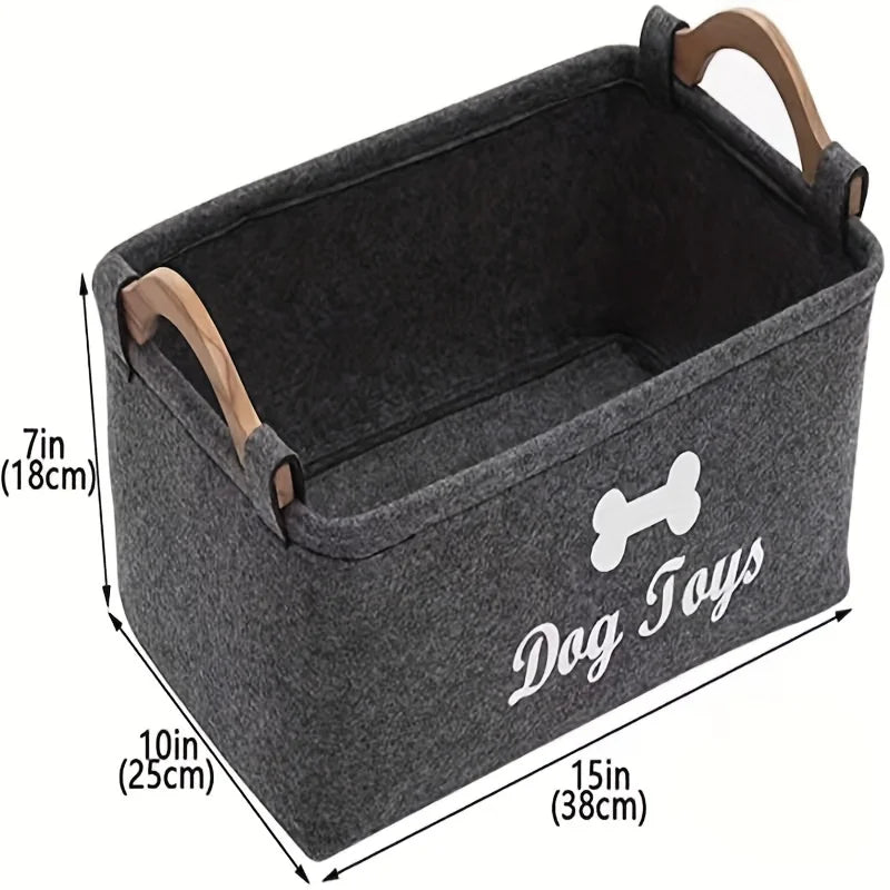 Pet dog toy felt storage box