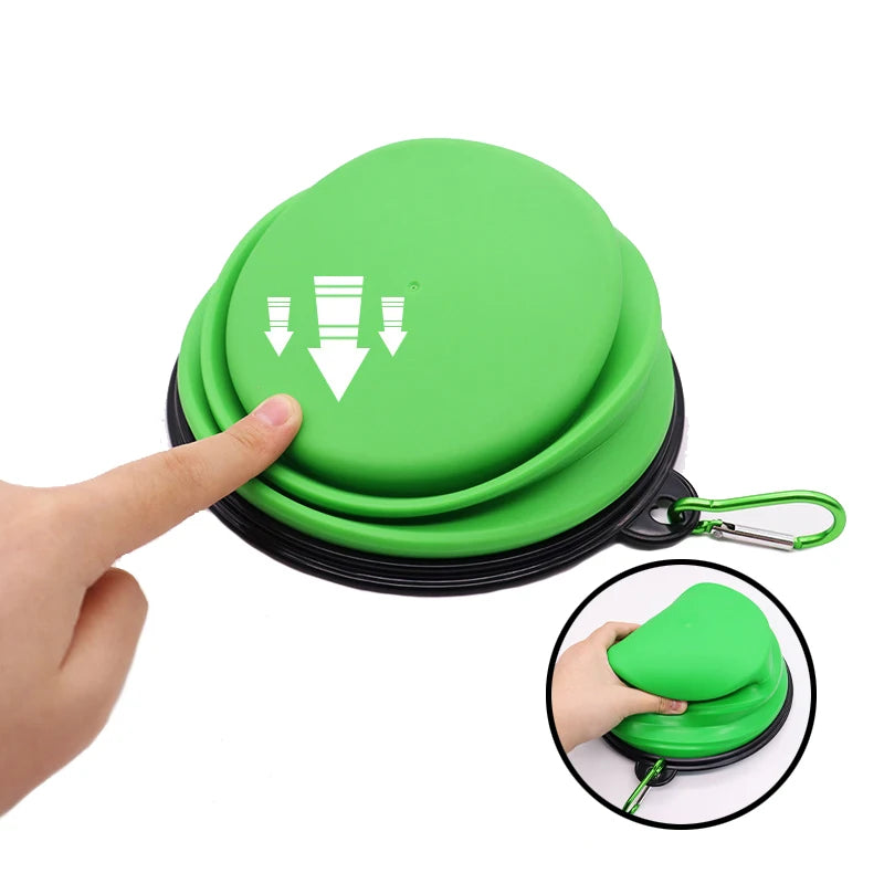 Collapsible Dog Pet Folding Silicone Bowl Outdoor Travel Portable