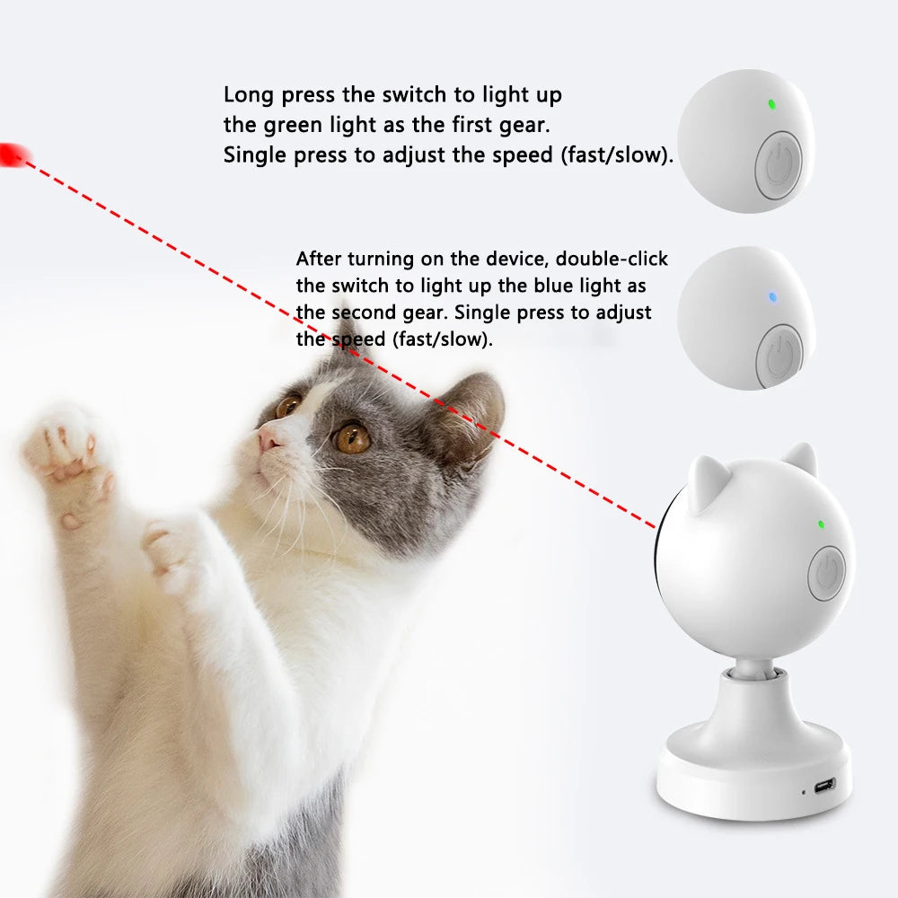 Smart Sensor Cat Laser Toys Interactive - Pet Cat Toy Automatic Motion-Activated Random Rotating Trajectory, Rechargeable