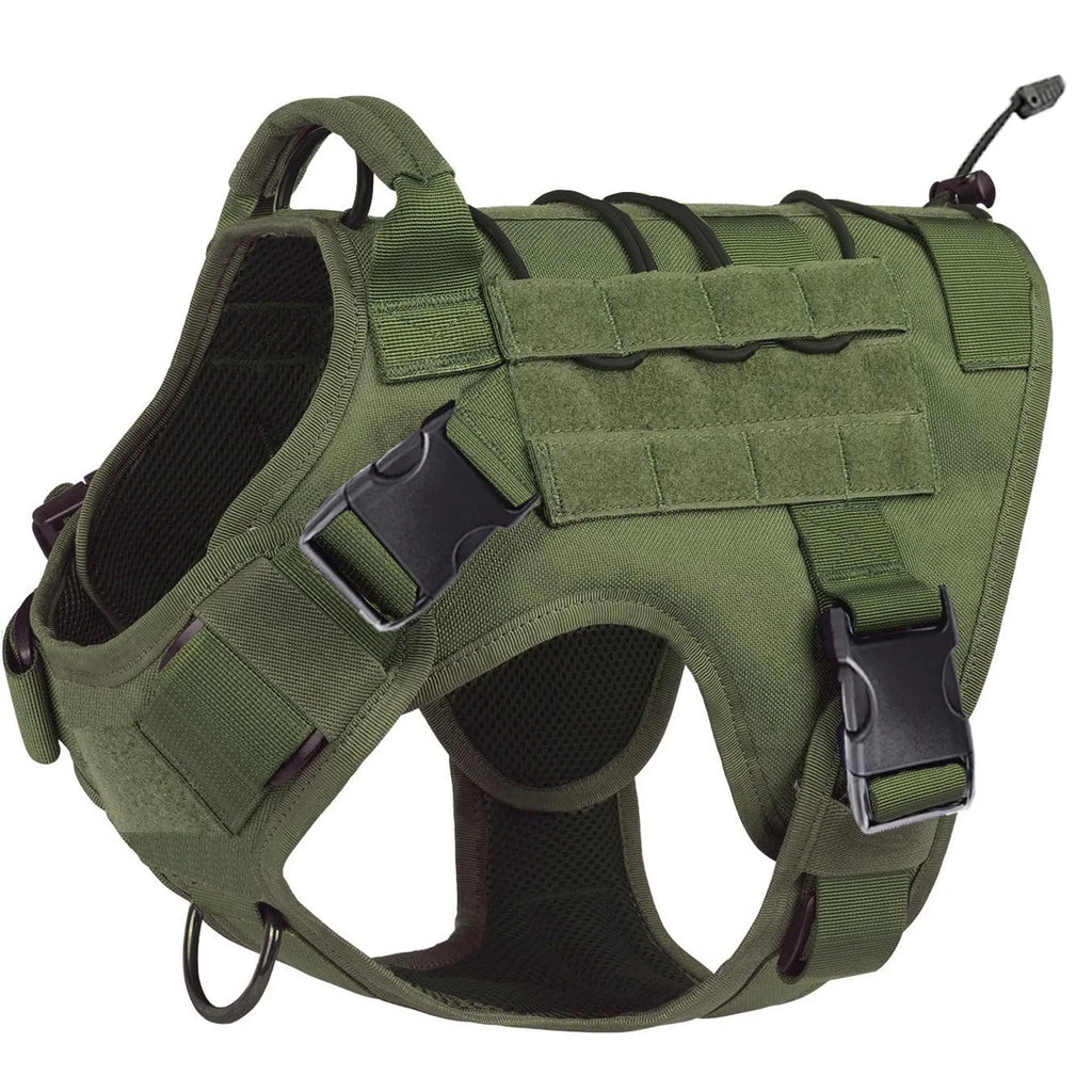 Dog Harness,Tactical Dog Harness with Handle,No-Pull Service Dog Vest with Hook & Loop Panels,Adjustable Dog Vest Harness for Wa