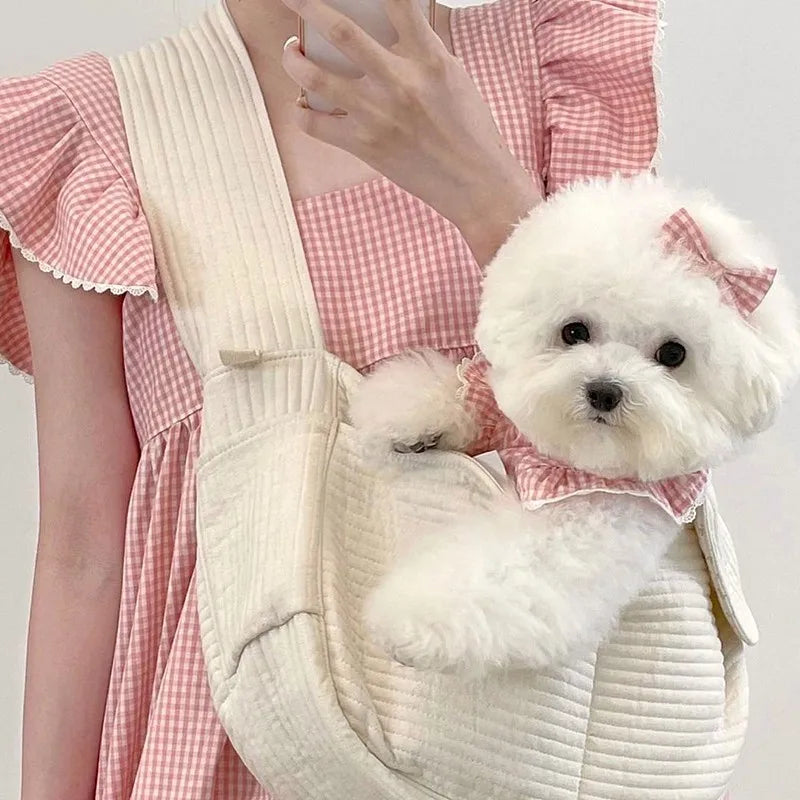 Spring/summer new pet dog dress pink plaid lace lace soft and comfortable pet clothes suitable for cats and dogs