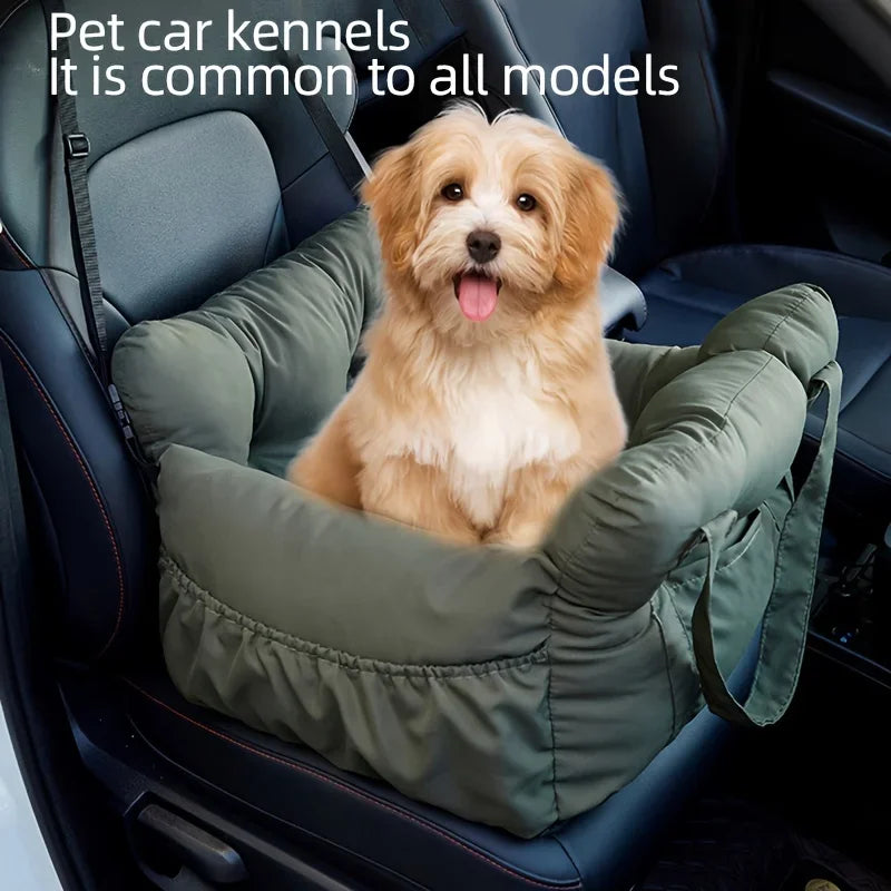 pet Car Seat with Safety Belt   Washable Travel Carrier with Secure Straps for Safe Car