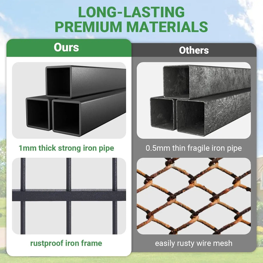 Large Dog Kennel Outside Heavy-Duty Outdoor Dog Cage Walk-in Pet Playpen with Roof， Double Lock, Enclosures with UV-Resistant