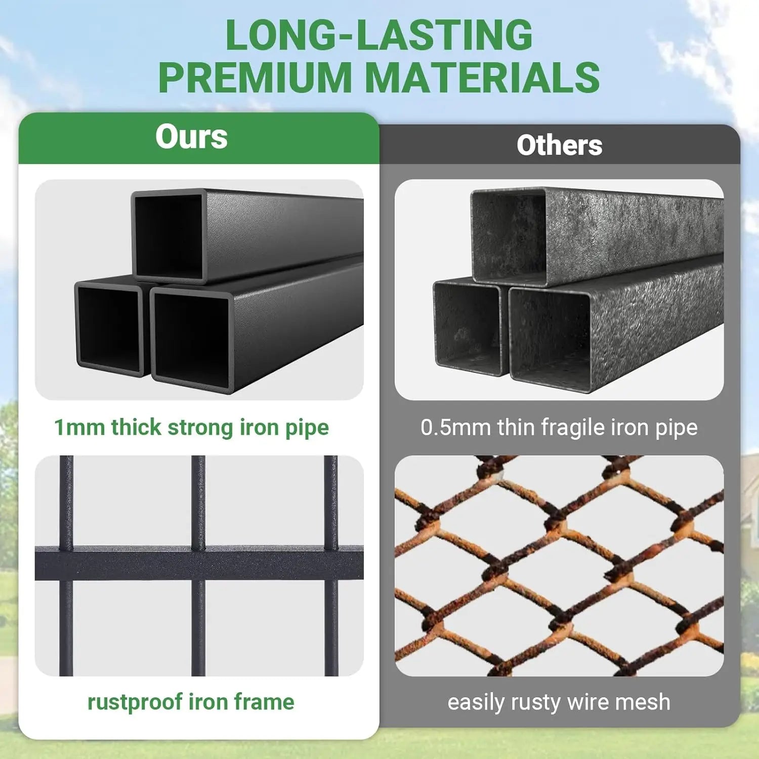 Large Dog Kennel Outside Heavy-Duty Outdoor Dog Cage Walk-in Pet Playpen with Roof， Double Lock, Enclosures with UV-Resistant