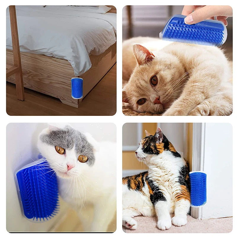 Cats Groomer Self Brush Pet Massage Self Comb Removable Cat Wall Corner Scratching Rubbing Brush Pet Grooming Cleaning Supplies