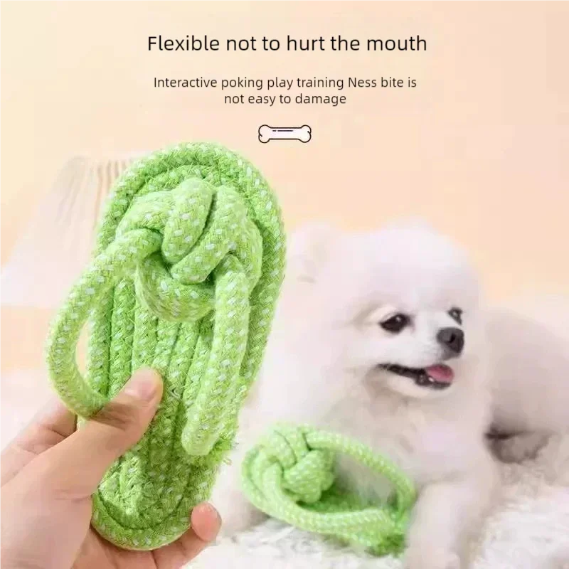 Pet Cotton Rope Slipper Knot Toy For Small Dogs