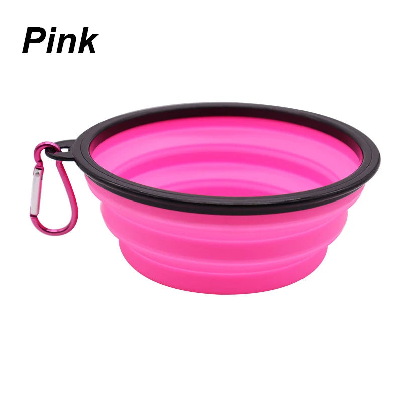 Collapsible Dog Pet Folding Silicone Bowl Outdoor Travel Portable
