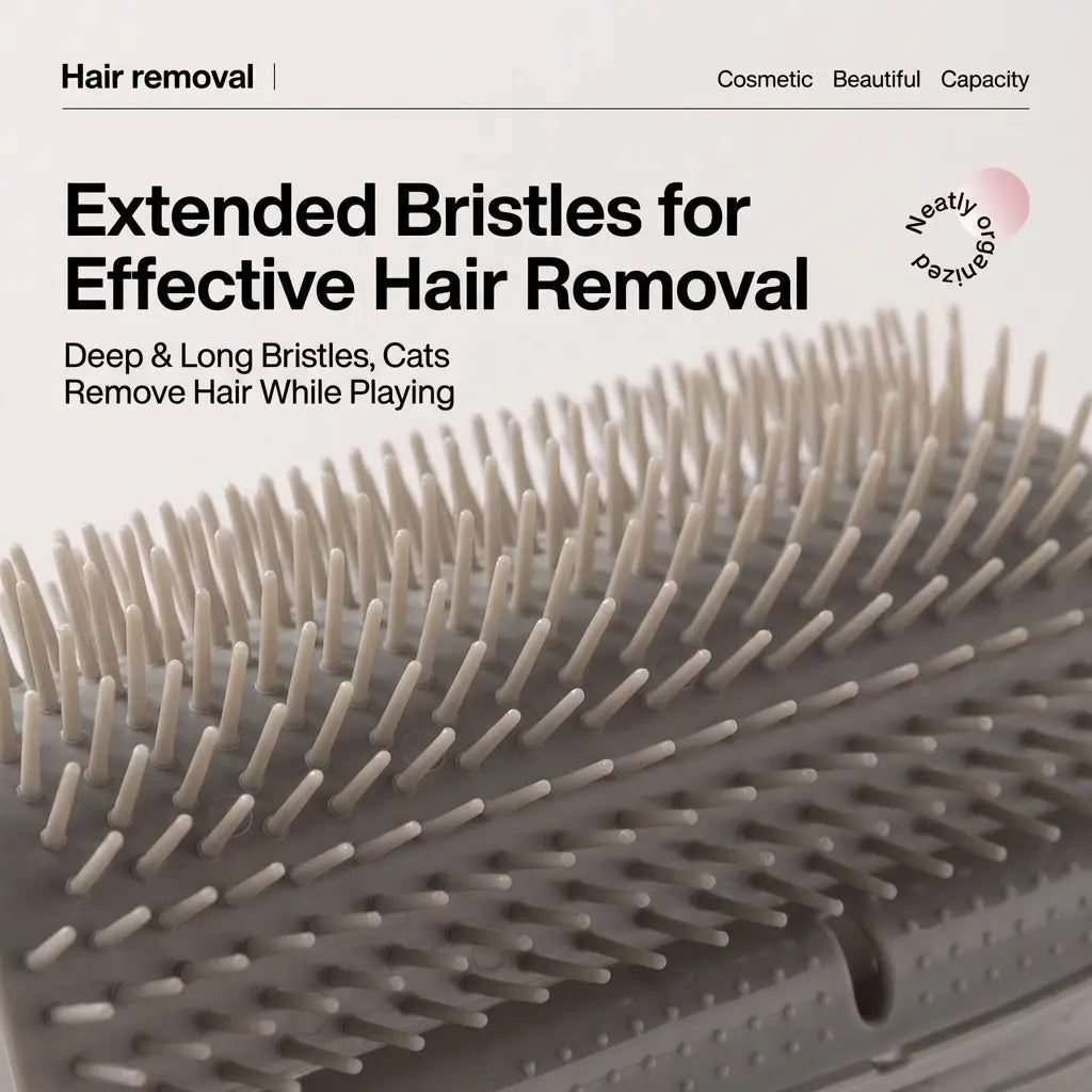 Cat Massager Brush Pet Combs Stick-able Plastic Scratcher Remove Hair Grooming with Catnip Kitten Self-Clean Supply Accessories