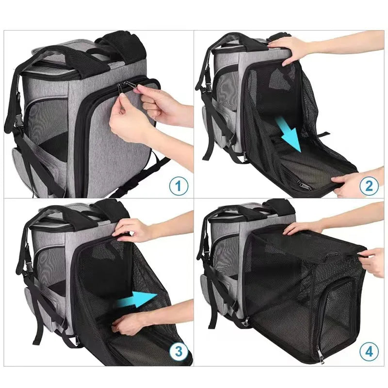 Pet Carrier Backpack Foldable Large Capacity Creative for Cats Dogs
