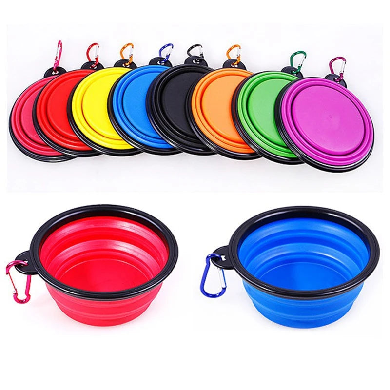 Collapsible Dog Pet Folding Silicone Bowl Outdoor Travel Portable