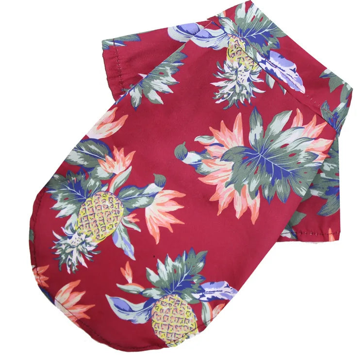 Hawaiian Pineapple Pet Shirt - Spring/Summer Thin Breathable Vest for Dogs & Cats