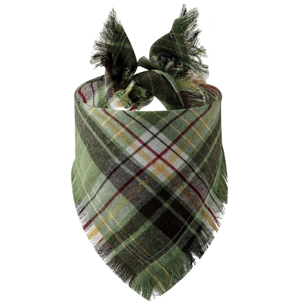 Trendy Pet Dog Bandana with Tassels Edges Classic Plaid Scarf Funny Dog Apparel Accessories Dress-Up Photo Prop