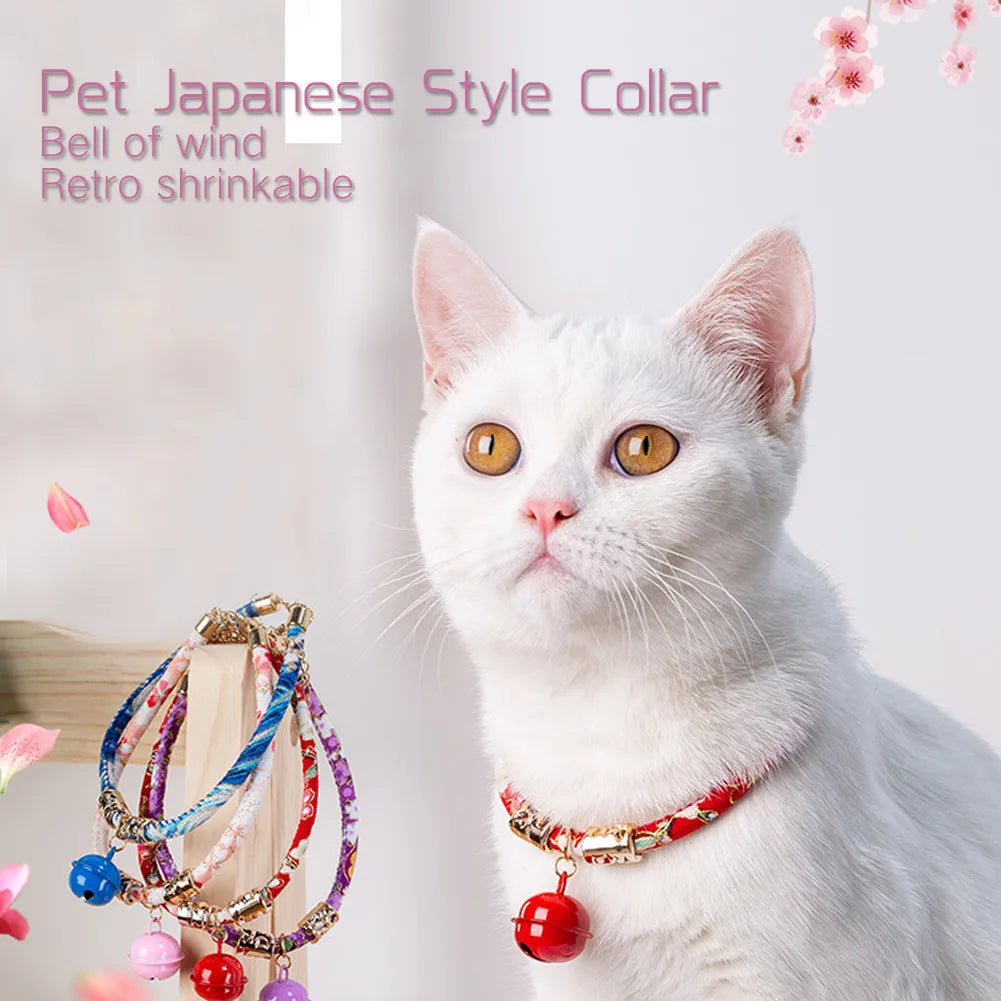 Pet Collars Cats and Dogs Retro Style Retractable Collars With Bells For Cats Small Dogs Pet Decorative Collars Pet Accessories