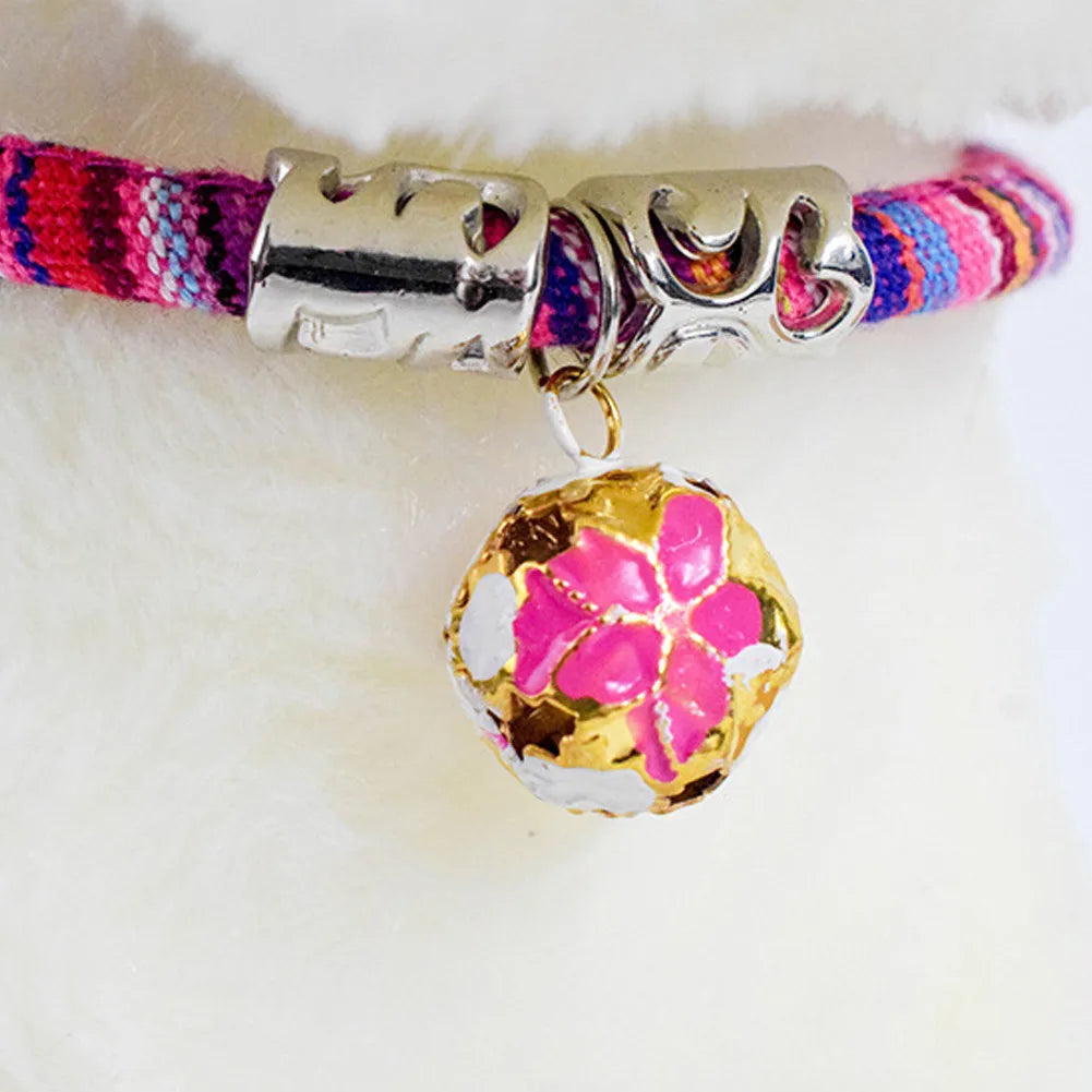 Pet Collars Cats and Dogs Retro Style Retractable Collars With Bells For Cats Small Dogs Pet Decorative Collars Pet Accessories