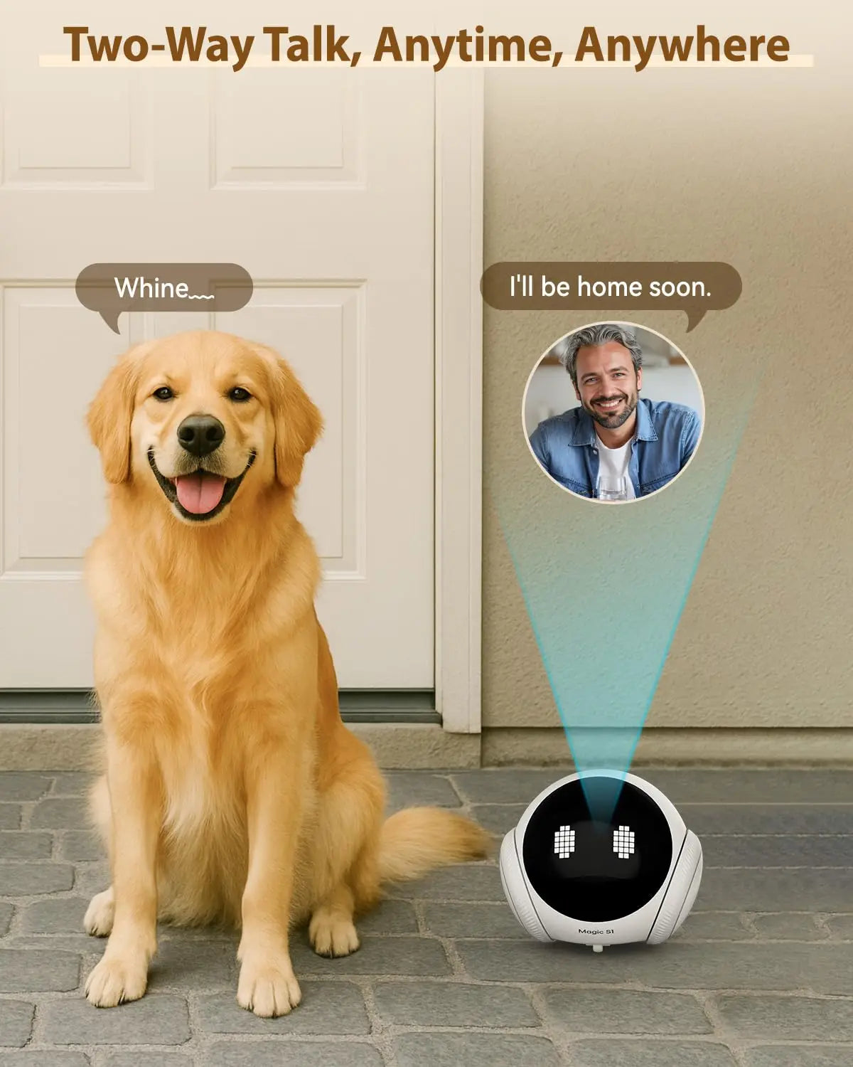 OKAM Magic S1 Robot Camera HD 2K 5G WIFI Pet Camera Remote Mobile Expression Interactive Pet Health Detection Ai Smart Camera