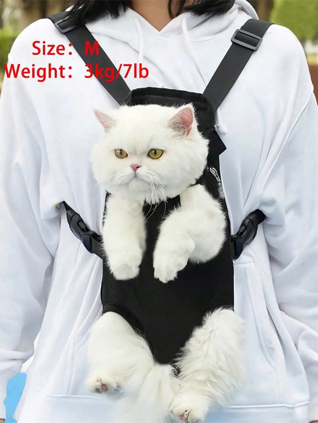 1pc Pet Chest Backpack Mesh Breathable Outdoor Cat Dog Carrier Gift
