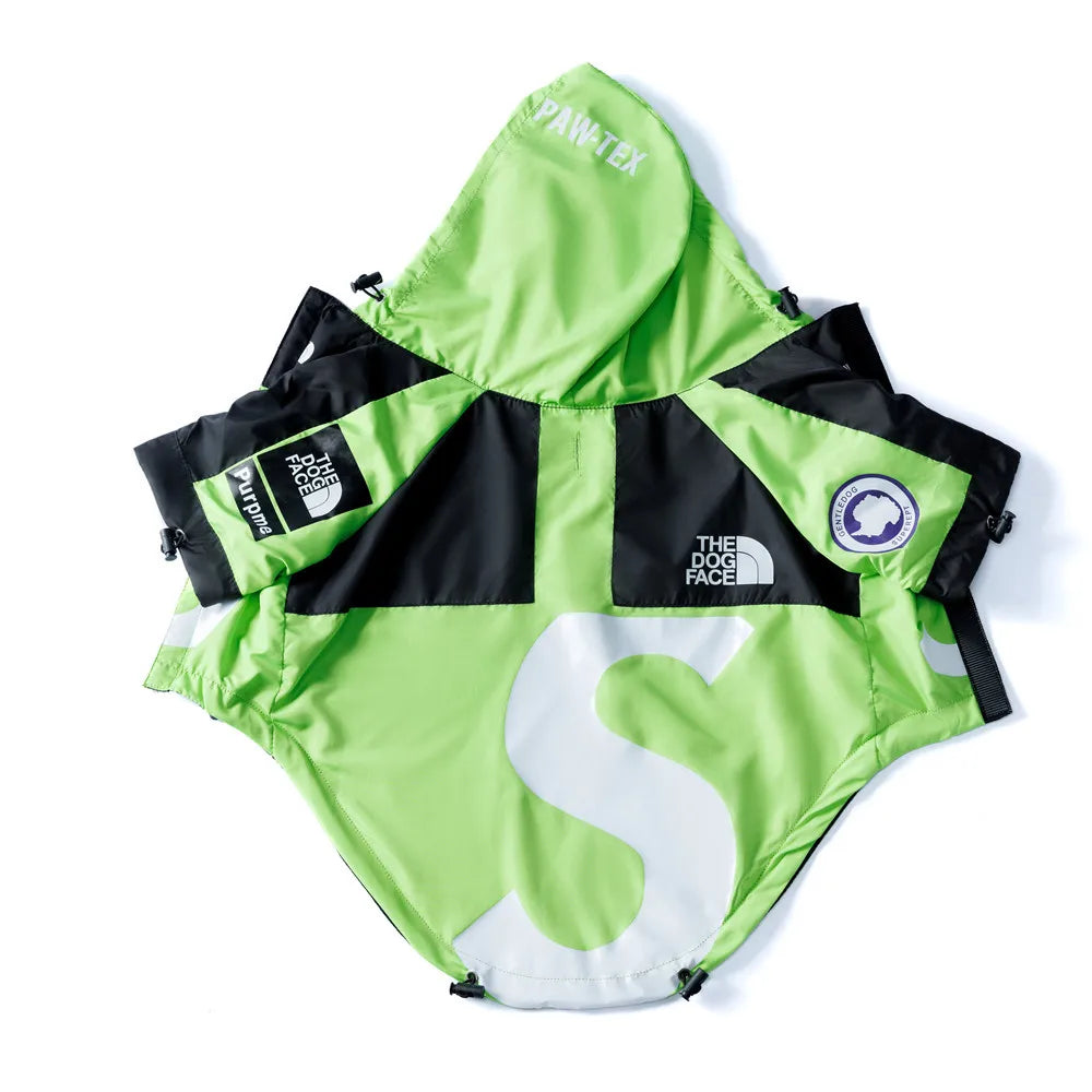 Dogface Pet Clothes Fashion Dog Raincoat Windproof Waterproof Dog Jacket Windbreaker Reflective Coats Large Dogs