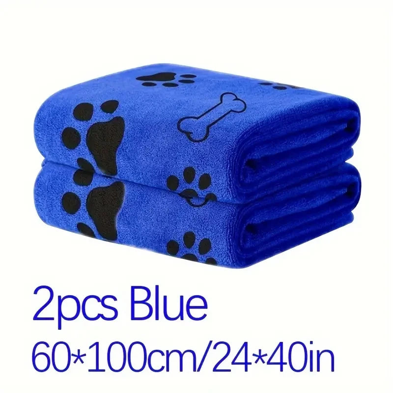 2pcs Soft Microfiber pet Towels - Quick Dry, Absorbent Pet Bath & Grooming Towels