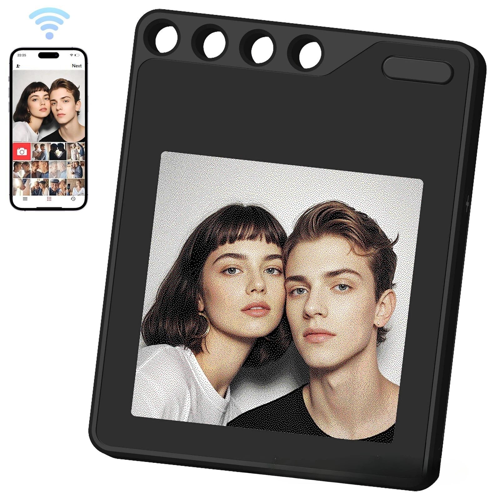 Memory Photo Transfer Screen 1.54' Inch 4 Color E-ink Display Keychain Badge Luggage Tag Pet Locator for Iphone IOS