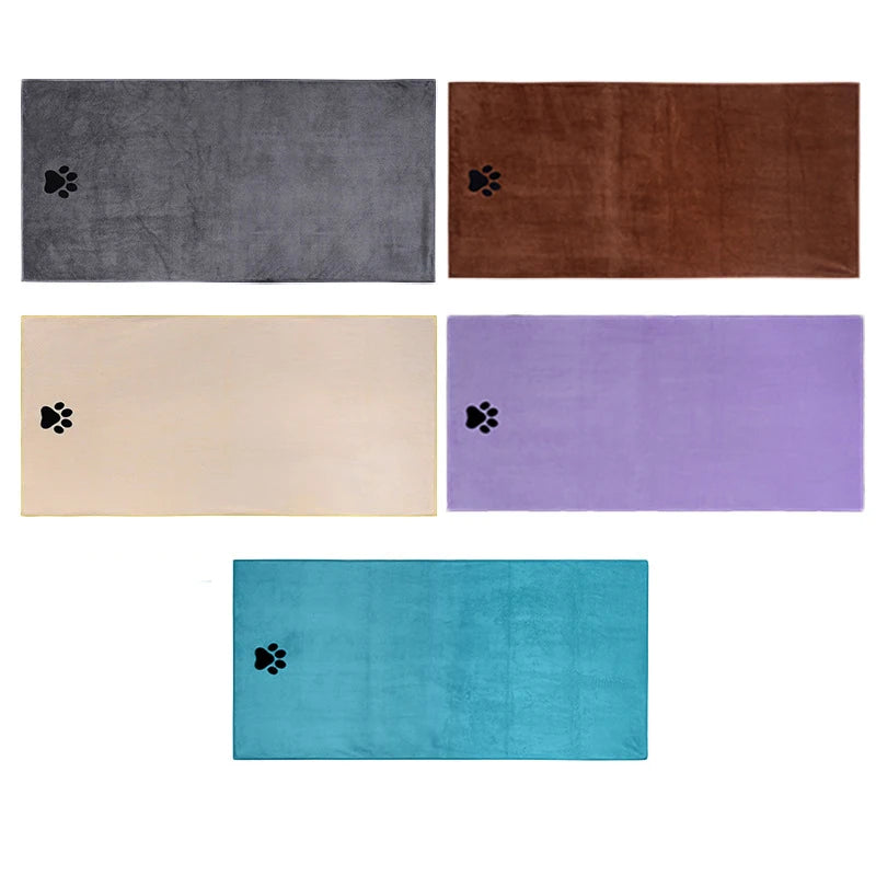 35*75cm/50*100cm Microfiber Pet Bath Towel Embroidered Super Soft Absorbent