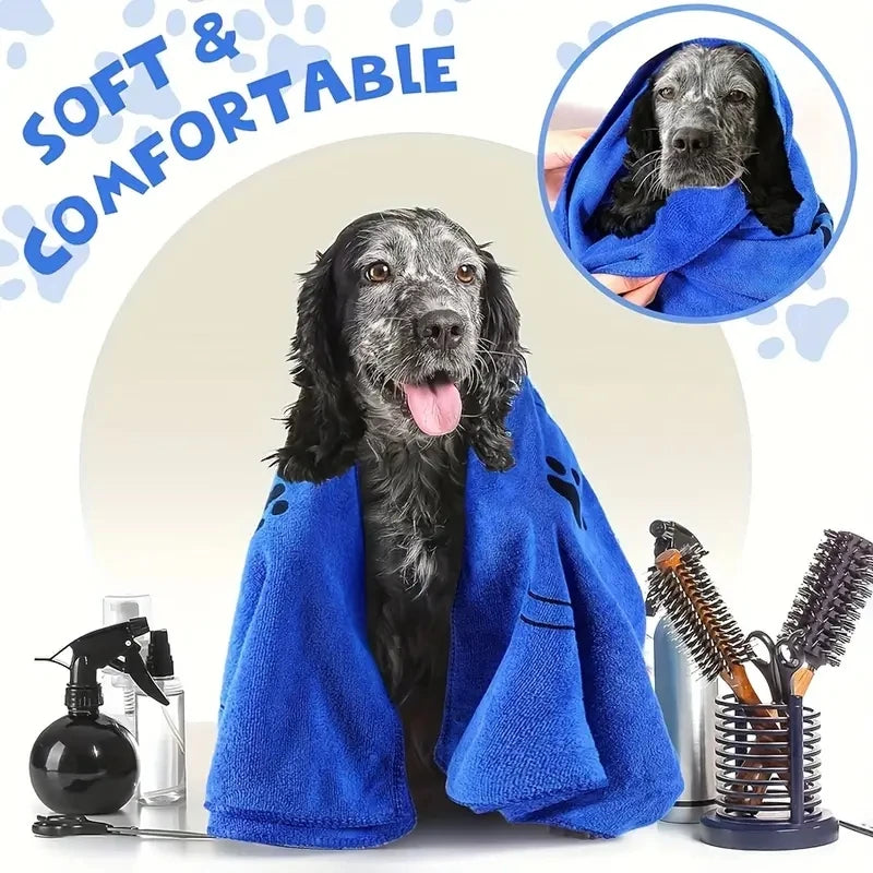 2pcs Soft Microfiber pet Towels - Quick Dry, Absorbent Pet Bath & Grooming Towels