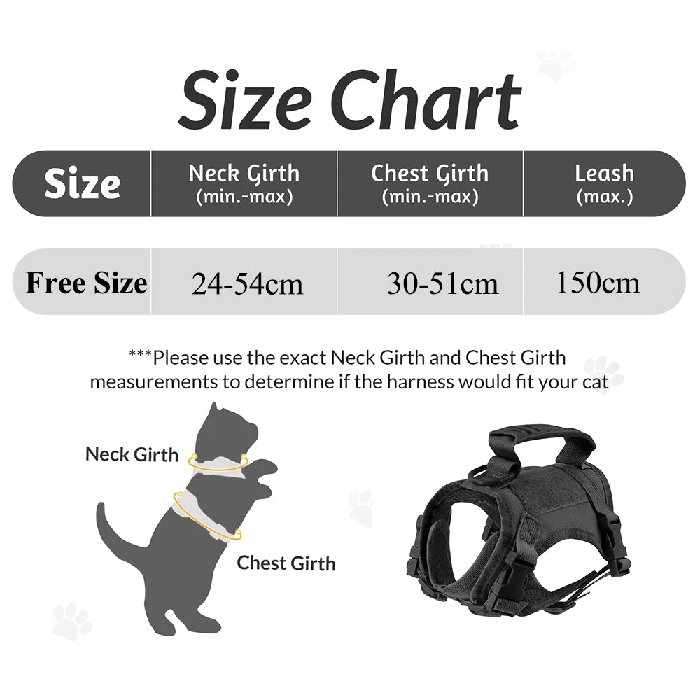 Tactical Cat Harness For Walking