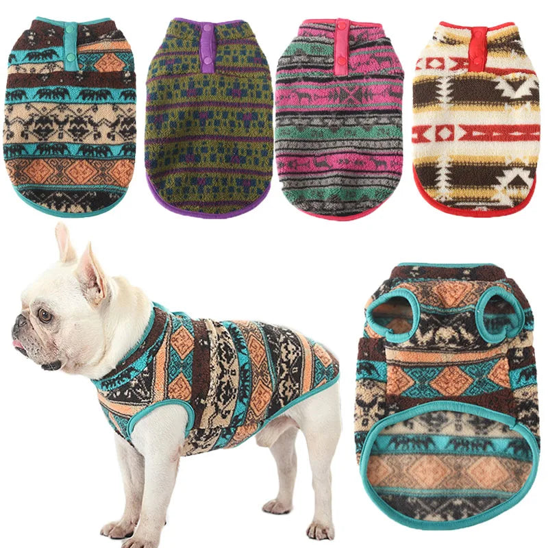 Fleece Dog Clothes Print Costume For Dog Warm Hoodies Suit Clothing For Small Dogs Dachshund Chiwawa Puppy Sweatshirt Sweater XL