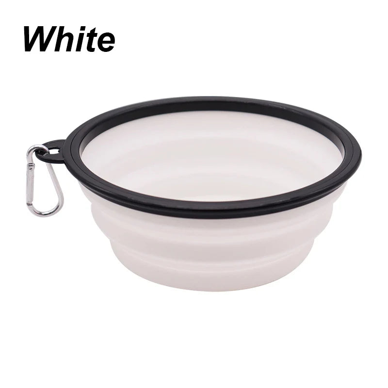 Collapsible Dog Pet Folding Silicone Bowl Outdoor Travel Portable