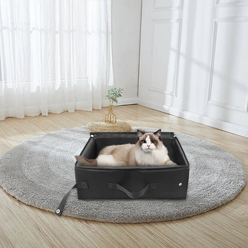 Outdoor Foldable Cat Litter Box Portable Folding Travel Pet Litter Box
