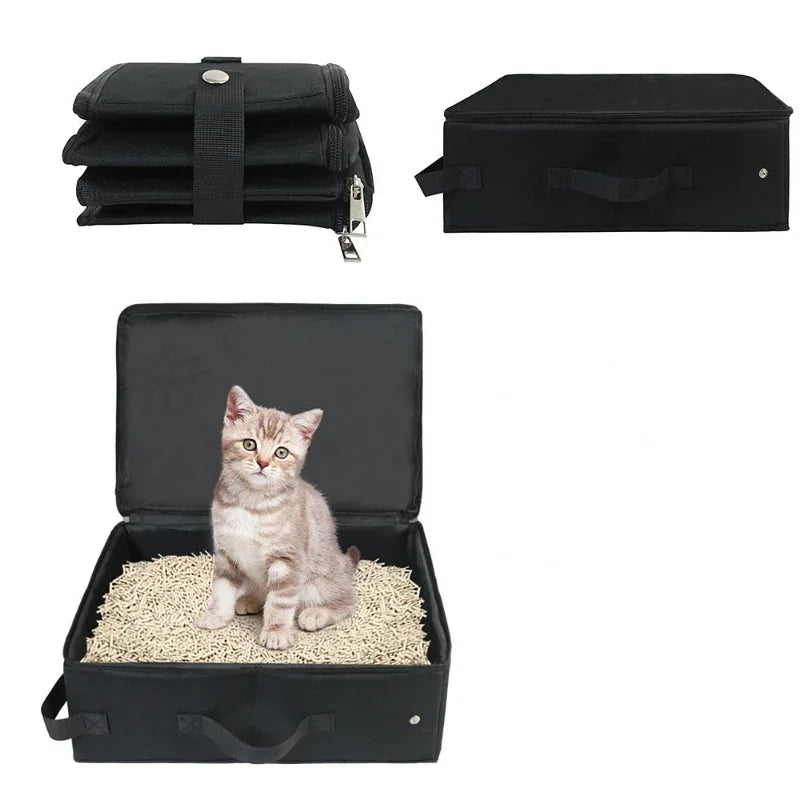 Outdoor Foldable Cat Litter Box Portable Folding Travel Pet Litter Box