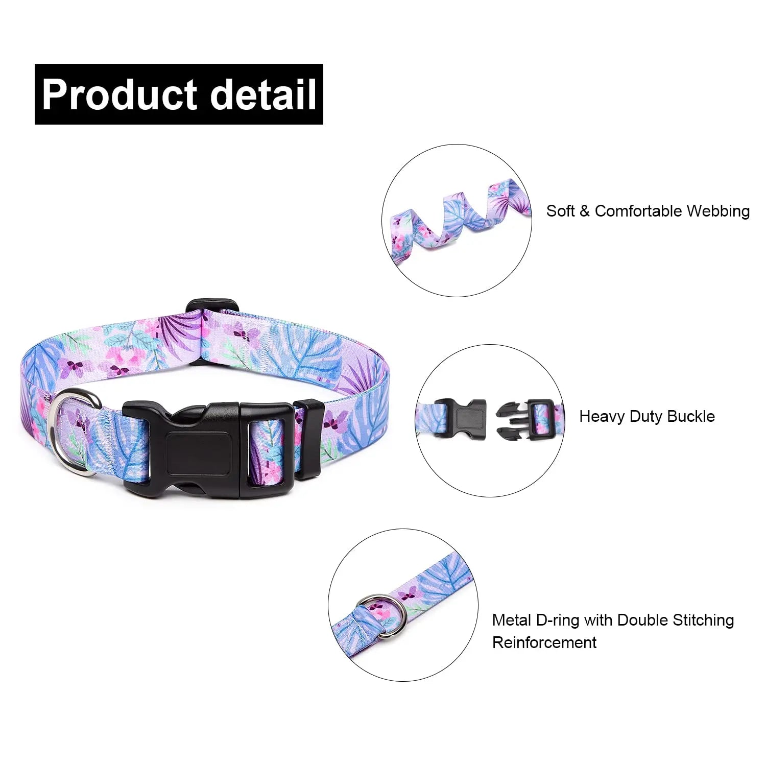 Adjustable Dog Collar Pet Collar for Small Medium Large Dog Walking Collars Flower Style Puppy Cat Collar Pet Supplies