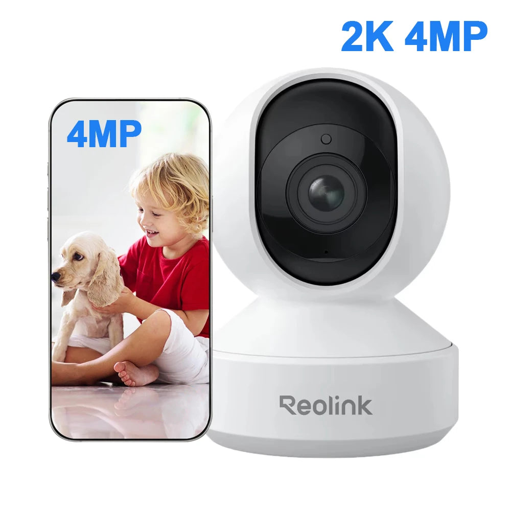 REOLINK 2K 4MP Indoor Security Camera 2.4G Wireless WiFi Plug-in 360 Degree 2-Way Talk Dog WiFi Camera for Baby/Pet Monitor