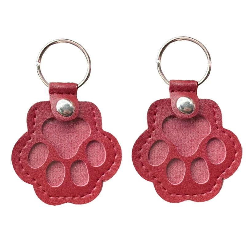 Pet Hair Memorial Keychain PU Leather Keepsake Locket for Cat Dog Fur Pet Hair Storage Pendant Handbag Hanging Accessories