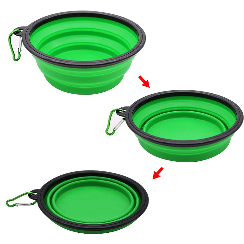 Collapsible Dog Pet Folding Silicone Bowl Outdoor Travel Portable