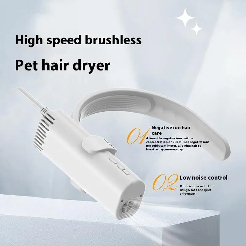 New Pet Grooming Hair Dryer High-Power Energy-Saving Silent Neck Hanging Portable Pet Cats Dogs Beauty Dryer Pet Supplies